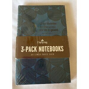 Dayspring 3-Pack Inspirational Lined Notebooks with Biblical Verse Psalm 136:1